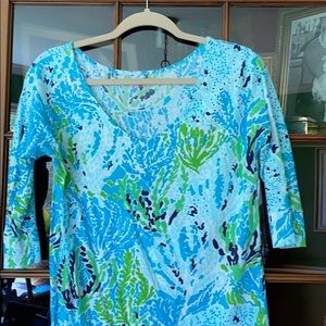 Lilly Pulitzer Small Lets Cha Cha - Blue Dress